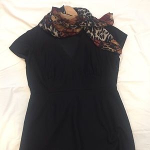 JCrew black wool v neck dress in size 12